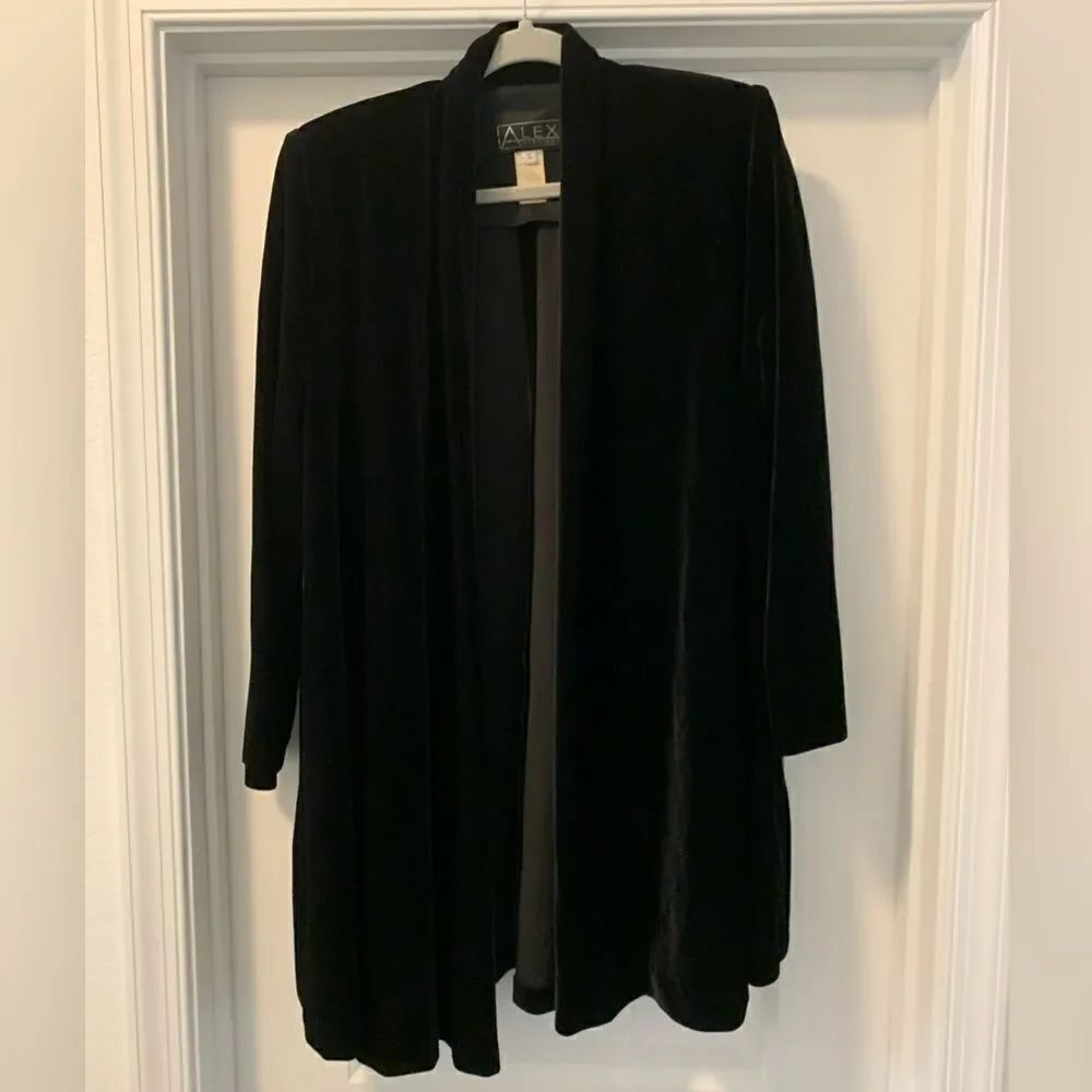 Alex Evenings Vintage Velvet Formal Jacket Size S Oversized Lightweight